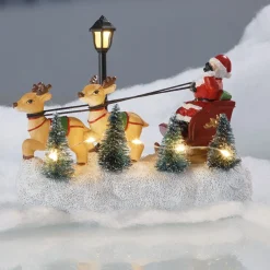 Gifi Traîneau de Noël et rennes lumineux 6 LED^ Décoration Intérieure De Noël