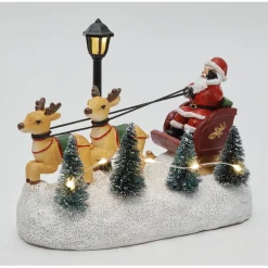 Gifi Traîneau de Noël et rennes lumineux 6 LED^ Décoration Intérieure De Noël