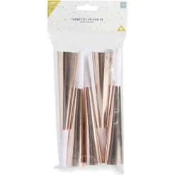 Sale Gifi Trompette en papier rose gold x5