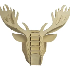 Gifi Tête de renne en bois lumineux 20 Led Blanc chaud^ Décoration Extérieure De Noël