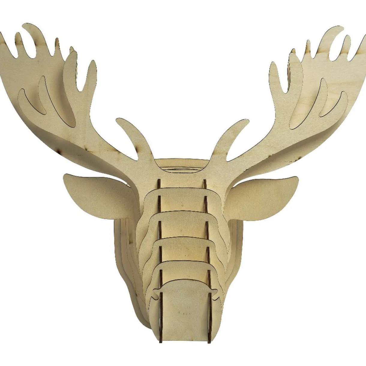 Gifi Tête de renne en bois lumineux 20 Led Blanc chaud^ Décoration Extérieure De Noël