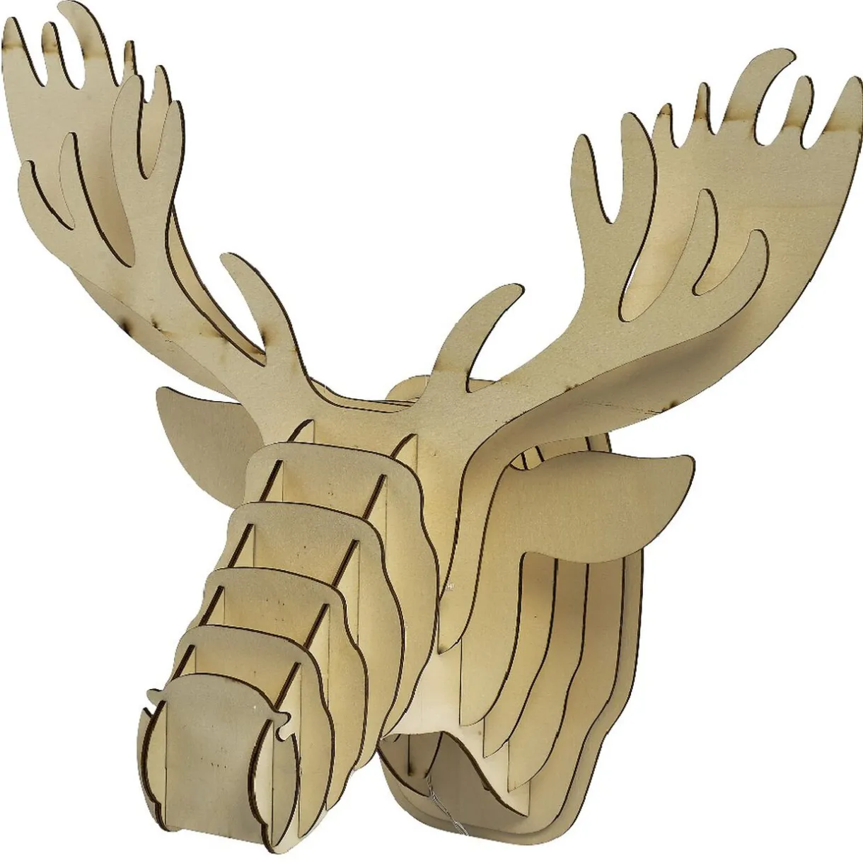 Gifi Tête de renne en bois lumineux 20 Led Blanc chaud^ Décoration Extérieure De Noël