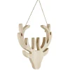Gifi Tête de Renne mdf beige naturel à suspendre^ Décoration Sapin