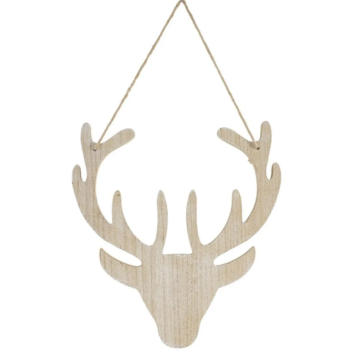 Gifi Tête de Renne mdf beige naturel à suspendre^ Décoration Sapin