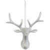 Gifi Tête de Renne pailleté argenté à suspendre^ Décoration Sapin