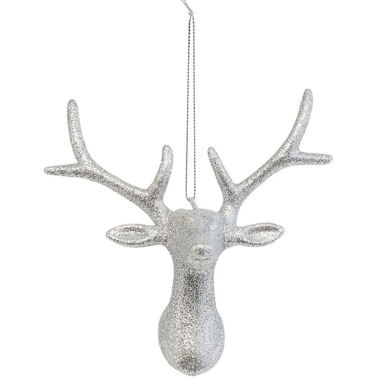 Gifi Tête de Renne pailleté argenté à suspendre^ Décoration Sapin