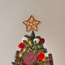 Gifi Tête de sapin étoile pain d'épices H16,5cm^ Décoration Sapin