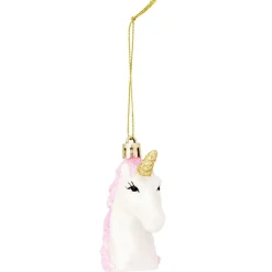 Gifi Tête licorne à suspendre rose et blanc 6,5x3,5xH7,5cm^ Décoration Sapin