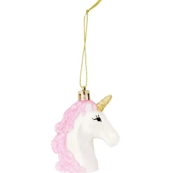 Gifi Tête licorne à suspendre rose et blanc 6,5x3,5xH7,5cm^ Décoration Sapin