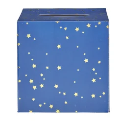 Best Gifi Urne d'anniversaire bleu et étoiles dorées en carton