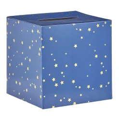 Best Gifi Urne d'anniversaire bleu et étoiles dorées en carton