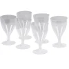 Best Gifi Verre bas à pied en plastique transparent réutilisable x6