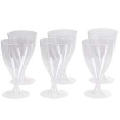 Best Gifi Verre bas à pied en plastique transparent réutilisable x6