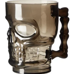 Outlet Gifi Verre plastique forme tête de mort noir Ø9,5xH12,5cm