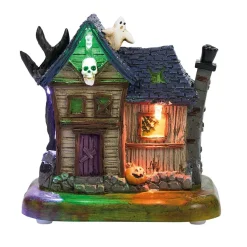 Sale Gifi Village animé Halloween à piles manoir H10,5cm