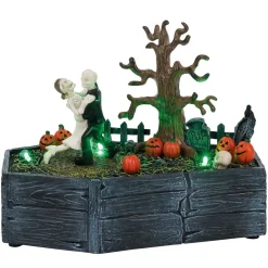 Sale Gifi Village animé Halloween cerceuil avec couple squelette dansant H18,5cm