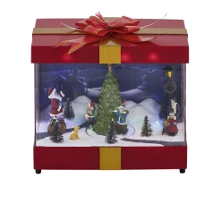 Gifi Village de Noël animé et lumineux en forme de cadeau^ Décoration Intérieure De Noël