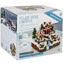 Gifi Village de Noël animé lumineux musical 18 LED multicolores^ Décoration Intérieure De Noël