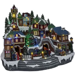 Gifi Village de Noël animé lumineux musical^ Décoration Intérieure De Noël