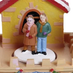 Gifi Village de Noël château animé lumineux musical 8 LED multicolore fixe^ Décoration Intérieure De Noël