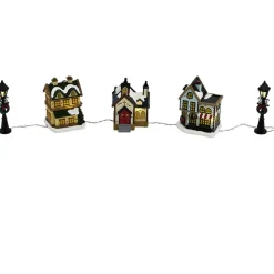 Gifi Village de Noël lumineux décor et personnages 12 pièces^ Décoration Intérieure De Noël