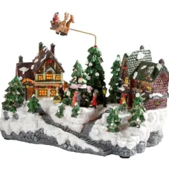 Gifi Village de Noël lumineux et musical^ Décoration Extérieure De Noël