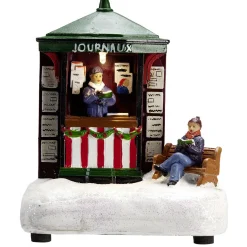 Gifi Village de Noël stand vente de journaux lumineux LED blanc chaud fixe^ Décoration Intérieure De Noël